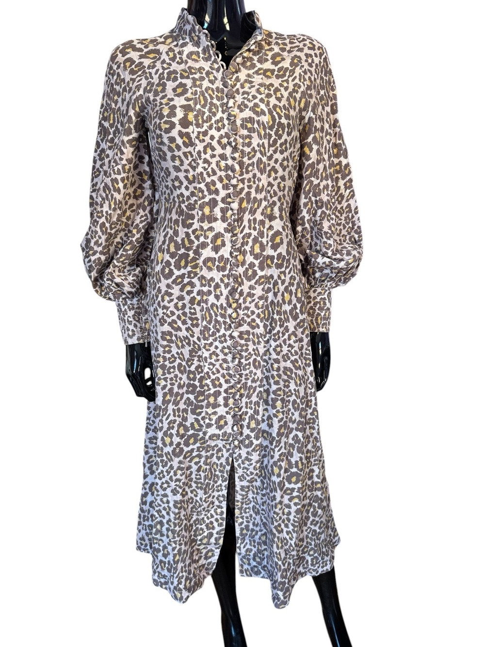 Zimmermann leopard print brown and pink tent 100% silk dress size 0